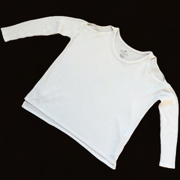American Eagle Outfitters Tops - AEO Soft & Sexy Plush Cold Shoulder Waffle Top XS